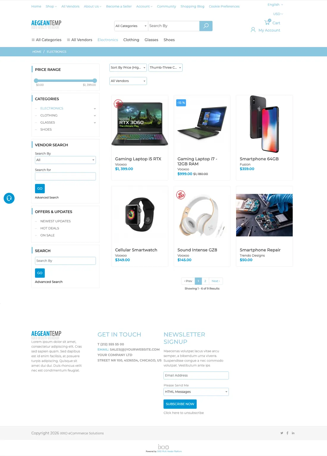 Aegean template category page