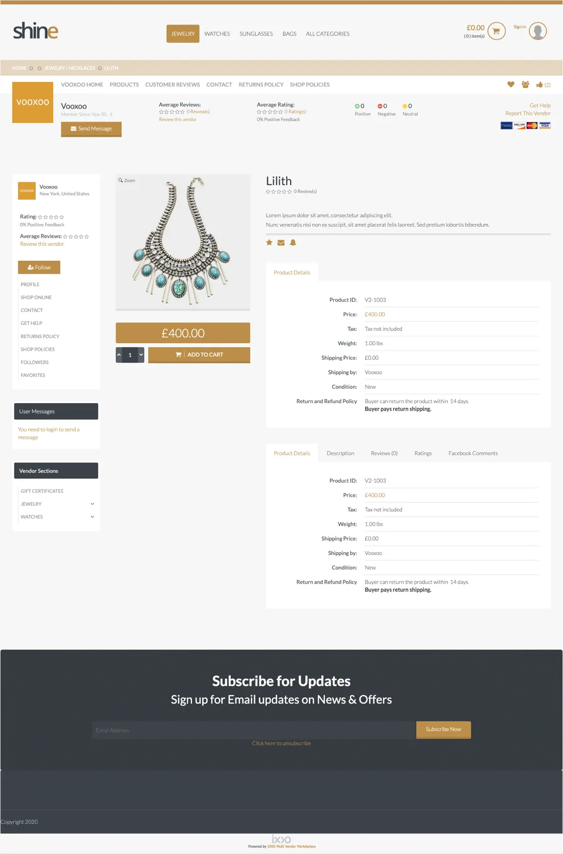 Flaty-Shine template product page