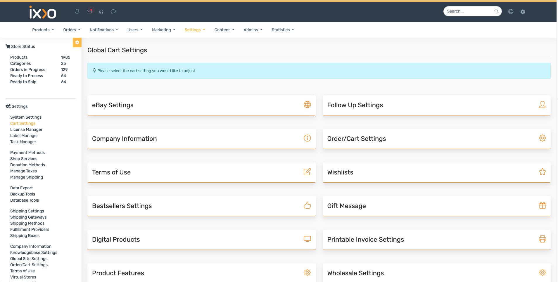 ixxo cart solo dashboard